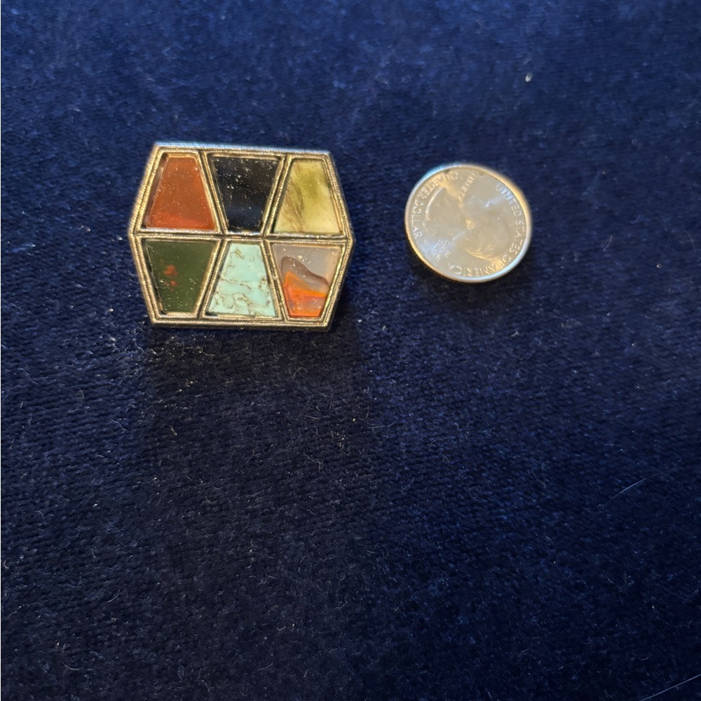 Geometric Multicolor Brooch - Picture 4 of 4